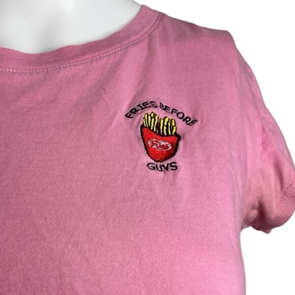 Cotton On The Mini Fit Fries Before Guys Short sleeve shirt Pink Size Small - Picture 2 of 3
